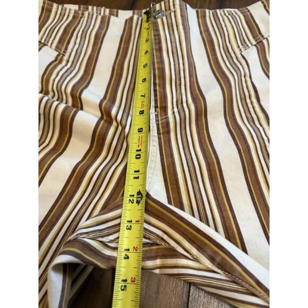 Free People Womens‎ CRVY Flare Jeans Wild Honey Ivory Combo Striped Pants 35x31 - Picture 4 of 10